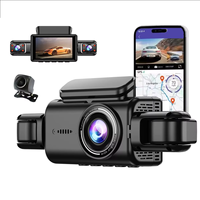 Caméra de Voiture Dashcam WiFi 360 Multifonction avec Enregistrement Avant et Arrière, 4 Canaux FHD 1080p, 4 Lentilles, Moniteur de Stationnement pour Taxi et Vision Nocturne