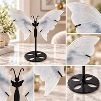 Ornement en cristal de 12 cm en forme d'ailes de papillon en pierre d'ange, décoration de papillon pour la maison, la table, l'étagère, cadeau