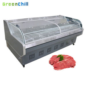 <span class=keywords><strong>Vitrina</strong></span> comercial de carne fresca para supermercado-Mostrador refrigerado al aire libre de acero inoxidable con tapa de vidrio e iluminación LED - Product Image 4