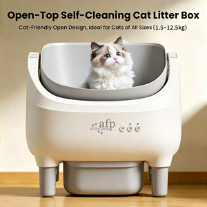 Toilette pour chat AFP Open-Top Design, auto-nettoyante, avec bac à déchets de 15 L, commande par application, nettoyage <span class=keywords><strong>automatique</strong></span>, pour plusieurs chats - Product Image 3