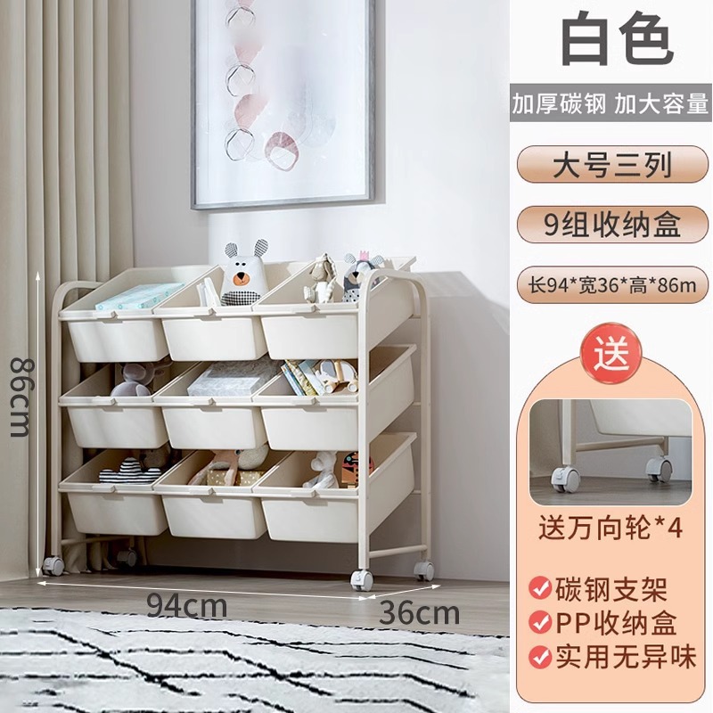 [White, Slanted Layout] Three-Tier, Three-Column, 9-Box Set
