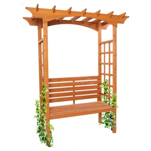 Green Grow Garden Builds' Pergola Wedding Arbor Arches de fleurs <span class=keywords><strong>en</strong></span> <span class=keywords><strong>bois</strong></span> faites à la main Nature for Garden Arch Bench Wedding Arch - Product Image 1