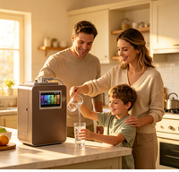 Penghasil Air Alkali untuk Meja Dapur 6 Mode Air Pemurni Air pH dengan Layar Sentuh LCD Pintar Pemanas UV LED Filter Ganda