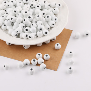 Wood <b>Beads</b> 10mm Round White Light Brown Dark Brown <b>Loose</b> <b>Beads</b> For Jewelry Making DIY Accessories - Product Image 2