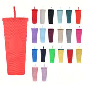 Gobelet en plastique orné de strass, multicolores, avec logo personnalisé, dégradé, entrepôt américain, couleurs mélangées, sans BPA, 24 oz, PE, boîte blanche, tasses - Product Image 4