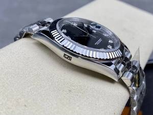Reloj Mecánico de Lujo de Super Calidad, Resistente al Agua, 41 mm, Acero CFactory 904L, Movimiento 3235, Esfera Negra con Diamantes, Correa Jubilee - Product Image 4
