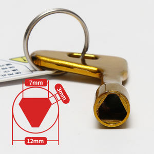 Suku cadang Lift Hall pintu segitiga S200, kunci Lift Buka kunci emas - Product Image 4