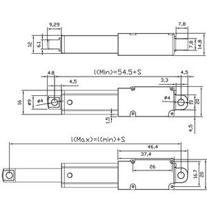 Actuador Lineal Eléctrico LA-T8 de 6V, 12V, 24V con Carrera de 10/17.5/21/25/30/50/75/100MM y 30mm - Product Image 6