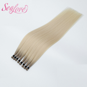 Extensioni di Capelli Umani Remy Annodate <span class=keywords><strong>a</strong></span> Mano, Trama Leggera Senza Cuciture, <span class=keywords><strong>Biondo</strong></span> Platino Cenere per Installazione Professionale in Salone - Product Image 4