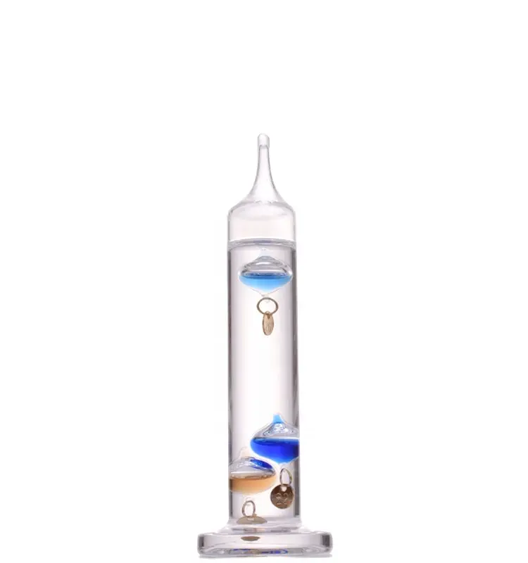 Mini cute size Glass Galileo Thermometer and Multicolor Glass Spheres Fluid Barometer in Centigrade