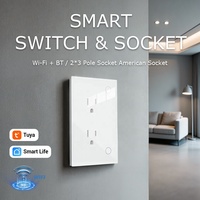 Stop Kontak Dinding Pintar WiFi 2.4GHz Kualitas Tinggi Desain Baru Kuningan Tuya Touch Outlet Daya Rumah Cerdas