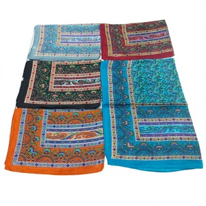 Ethnic Printed Silk Square Scarf Women Fashion Accessory Multi-Functional Summer Floral Pattern Maharashtra Origin Medium Length - Product Image 2