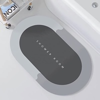 Tapis de bain absorbant personnalisé CF en caoutchouc naturel à séchage rapide, antidérapant, doux, en diatomite, tapis antidérapant en diatomite