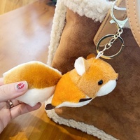 Porte-clés en peluche écureuil, pendentif queue touffue blanc et roux, breloque en peluche, OEM ODM, vente en gros personnalisée en vrac
