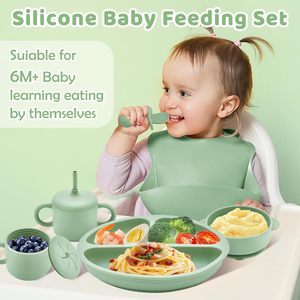 Set de Alimentación para Bebés con Diseño de Animales Navideños, de Silicona, Madera y PPSU, Ecológico, Libre de BPA, con Platos, Tazas, Tazones y Base de Succión - Product Image 2