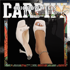 Sandalias de Tacón Alto con Punta Abierta y Estilo Francés para Mujer, Verano, Exterior, Talla Grande, Elegantes, con Lazo - Product Image 2