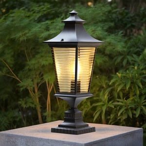 Bắc Âu retro cổ Led Ngoài Trời cột ánh sáng trang trí biệt thự lối vào tường cột đèn pha chiếu sáng siêu sáng E27 - Product Image 2