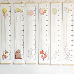 儿童生长图表婴儿身高生长图表标尺可拆卸帆布壁挂