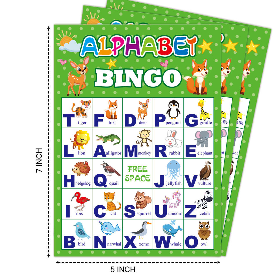 Alphabet Bingo 25 Letter Bingo Cards Bingo Game Cards Puzzle Games for ...