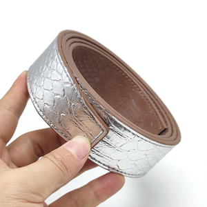 Hochwertiges Carosung Custom Logo Vegan PU Leder Silber Tan Wende <span class=keywords><strong>Python</strong></span> Gürtel Schlangen gürtel Riemen - Product Image 3