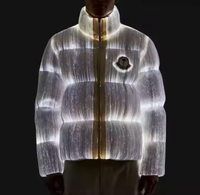 Manteaux de veste en fibre optique lumineux mode chaude en tissu unisexe Performance lumineuse rechargeable