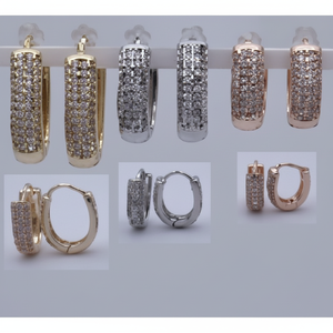 Incantevoli gioielli in due pezzi alla moda eleganti orecchini a cerchio per un Look elegante - Product Image 1