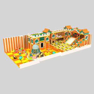 Équipement de terrain de jeu intérieur en <span class=keywords><strong>bois</strong></span> fermé robuste, thème feuilles vertes, pour enfants, centre commercial avec filet - Product Image 2