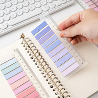 Lytwtw's – bloc-notes adhésifs dégradés de couleur bonbon, avec règle, fournitures scolaires et de bureau, bloc-notes, bloc-notes d'indexation, 1 pièce