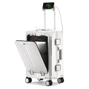 कस्टम लोगो उच्च गुणवत्ता यूनिसेक्स यात्रा सूटकेस स्ट्रैप व्हील हार्डशेल एबीएस स्पिनर सामान हल्के वजन के साथ