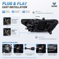 Kit de phares avant LED de style S650 VLAND pour Ford Mustang GT Ecoboost V6 2015 2016 2017