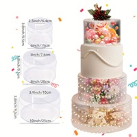 Transparenter Runder Quadratischer Kuchenständer 4-stufiger Befüllbarer Acryl-Kuchentrenner Geburtstag Hochzeit Dessert-Display Kuchen-Dekorationszubehör