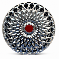 Jantes forgées chromées miroir 21 pouces en zinc plaqué, design multi-rayons facetté effet soleil, pour voiture de luxe