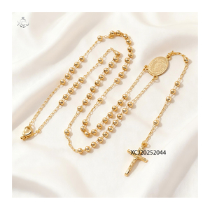 Rosario <span class=keywords><strong>DE</strong></span> <span class=keywords><strong>LA</strong></span> <span class=keywords><strong>Virgen</strong></span> María, collar con cuentas, cadena <span class=keywords><strong>de</strong></span> Rosario chapada en <span class=keywords><strong>oro</strong></span> para bodas, fiestas y regalos, venta al por mayor - Product Image 4