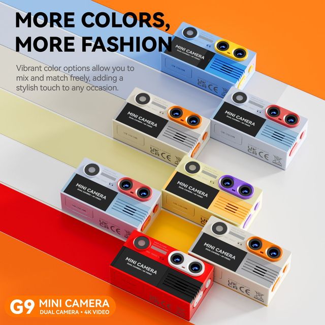 2026 Top Retro MINI G9 HD Keychain Screen Portable Student Gadget for Travel Photography Vlog 1-5MP