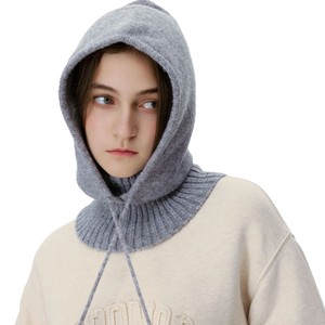 Balaclava coréenne transfrontalière 28*52 pour <span class=keywords><strong>femme</strong></span>, <span class=keywords><strong>tricot</strong></span>ée en Spandex, couleur unie, amincissante, chaude, protégeant les oreilles, automne-hiver - Product Image 4