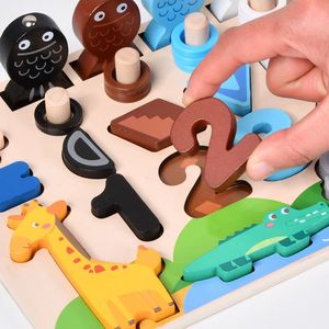Numeri logaritmici della lavagna per animali 6-in-1 di apprendimento precoce dei bambini in legno giocattoli interattivi educativi di apprendimento precoce - Product Image 5