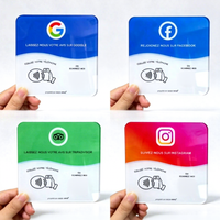 Autocollants en acrylique époxy RFID NFC pour avis Google, avec puce NTAG213, étanches, pour usage hôtelier et professionnel, vente en gros
