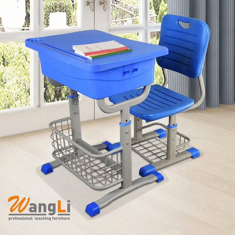 学校用家具学生用デスクと椅子調節可能な教室用デスクプラスチック製の学校用テーブルと椅子卸売