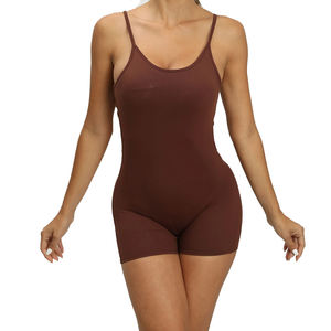 Mono elástico de punto sin mangas para mujer, de cintura alta, control de abdomen, transpirable, elegante, informal, talla grande, para verano - Product Image 2
