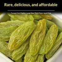Raisins secs sucrés sans pépins en gros, fruits secs AD, 500g, emballage sous vide, extra grands, verts LuENang de Xinjiang Tulufan