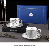 Service à thé moderne et minimaliste en porcelaine fine, tasse à café en porcelaine fine, assiette occidentale, coffret cadeau