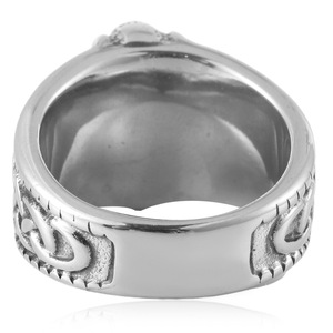 Anillo Vikingo con Cabeza de Serpiente Yunnique, Acero Dorado, Joyería de Moda para Hombre, Diseño Geométrico con Patrón Animal, Regalo para Ocasiones Especiales - Product Image 3