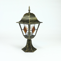 Lanterne à Pied en Aluminium Doré Vintage à LED pour Extérieur, Lampe de Porte Principale, Colonne, Poteau de Jardin, Lumière de Pilier