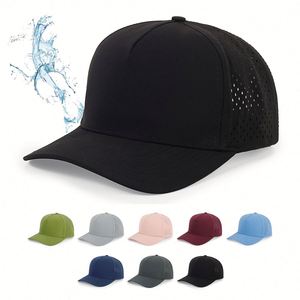 Casquettes de baseball imperméables personnalisées de haute qualité, perforées au laser, avec trous d'aération, pour le golf et le transport de marchandises, vente en gros - Product Image 1