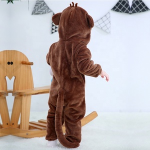 MICHLEY Vente en Gros OEM pour Enfants Combinaisons Garçon Singe Marron Dessin Animé <span class=keywords><strong>Costume</strong></span> Animal Pyjamas Bébé Printemps et Automne - Product Image 5