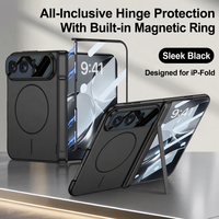 HEYBINGO Casing Ponsel Lipat dengan Pelindung Engsel Terintegrasi, Perlindungan 360 Derajat, Permukaan Matte, Sensasi Kulit, untuk IP 18 duo