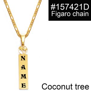 Colliers pendentifs avec lettres majuscules personnalisées, nom personnalisé, bijoux hawaïen Kiribati amoureux du cœur cocotier #156721 - Product Image 3