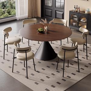 عشاء حديث فاخر من الخشب الصلب الدائري ، 4 6 8 مقاعد ، غرفة معيشة للمطعم ، تصاميم أثاث أسود دوار - Product Image 5