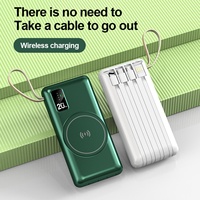 Batterie Li-polymère avec logo personnalisé, 20000 mAh, charge rapide, éclairage LED magnétique sans fil, mini station d'alimentation portable