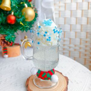 Bougie parfumée de Noël artisanale créative, flocon de neige, sapin de Noël, gobelet en verre, décoration de la maison, cadeau de fête, souvenir de fête - Product Image 6